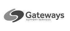 Monochrome logo for Gateways Support Services