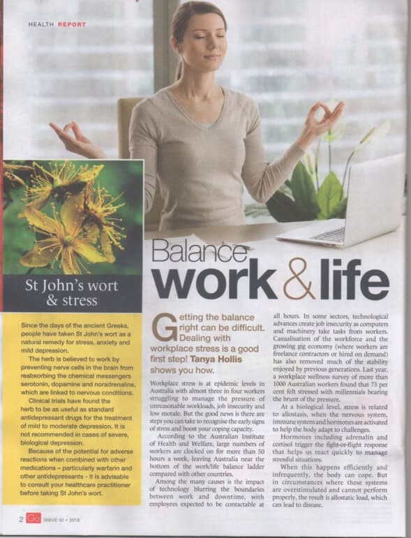 Balance work and life media clipping. Links to the full article.